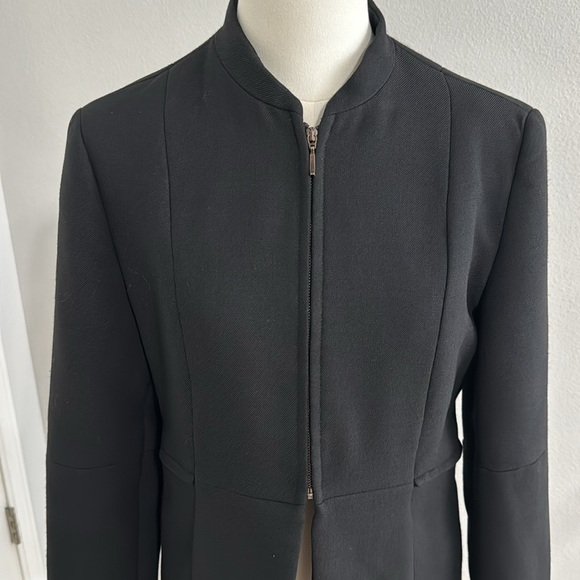 Snape ZARA Black Coat Jacket Zip Up High Low - Picture 2 of 12